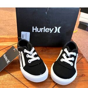 Hurley ZD BOARDY T Toddler Kids Shoes Black White Size 5 Lace Up Sneakers NWB